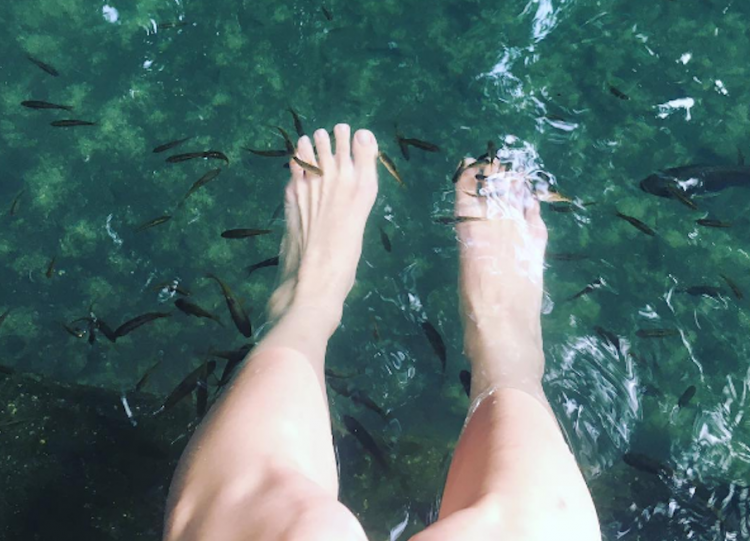 【ゆる旅】シキホール島にある「樹齢400年の木の池」で「足の角質」を食べてもらった。